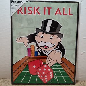 Monopoly Risk It All Limited Edition Art Print & Certificate Of Authenticity